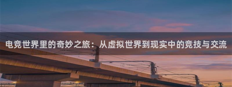 杜邦娱乐在线登录：电竞世界里的奇妙之旅：从虚拟世界到现实中的